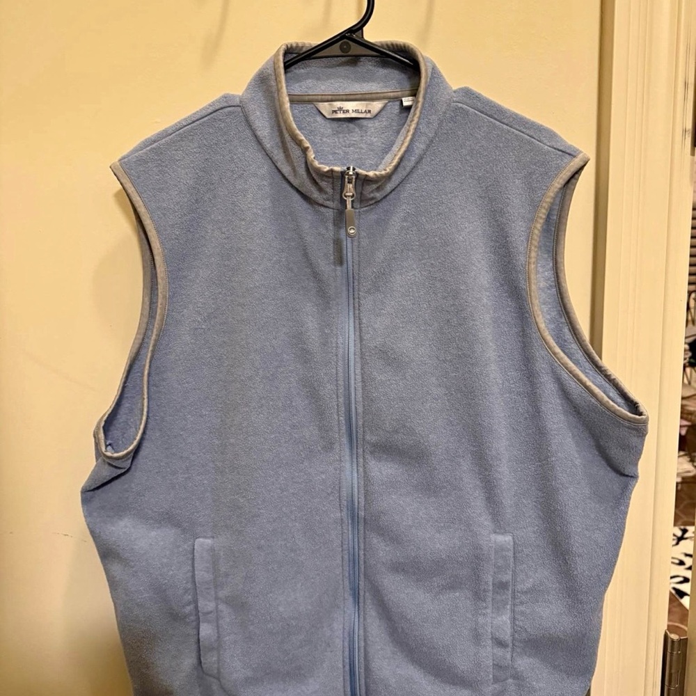 Peter Millar Blue Zip Up Sweater Vest